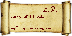 Landgraf Piroska névjegykártya